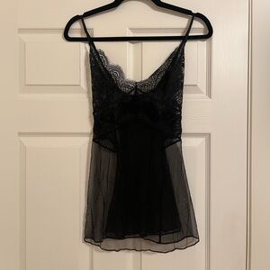 Victoria’s Secret Black Lace Chemise Set
